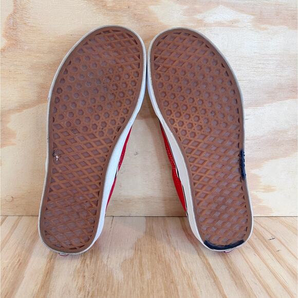 Vans Off The Wall - Slip-On Classic Checker Flame - Sneakers - Red - Women's - 9 - Picture 8 of 9